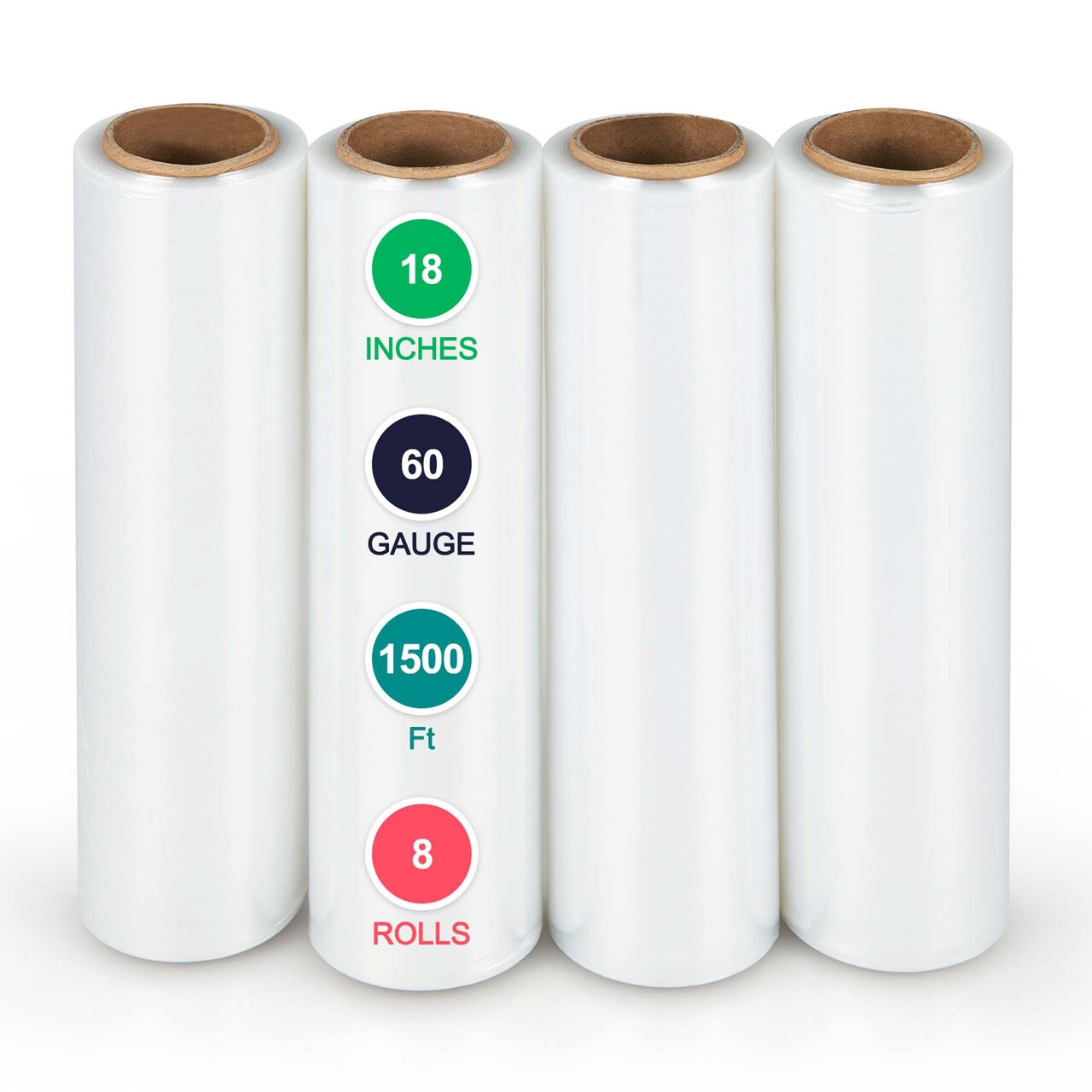 Costway 4/8/12/16 Rolls Stretch Film Heavy Duty Shrink Wrap 60 Gauge Clear Plastic Wrap Film